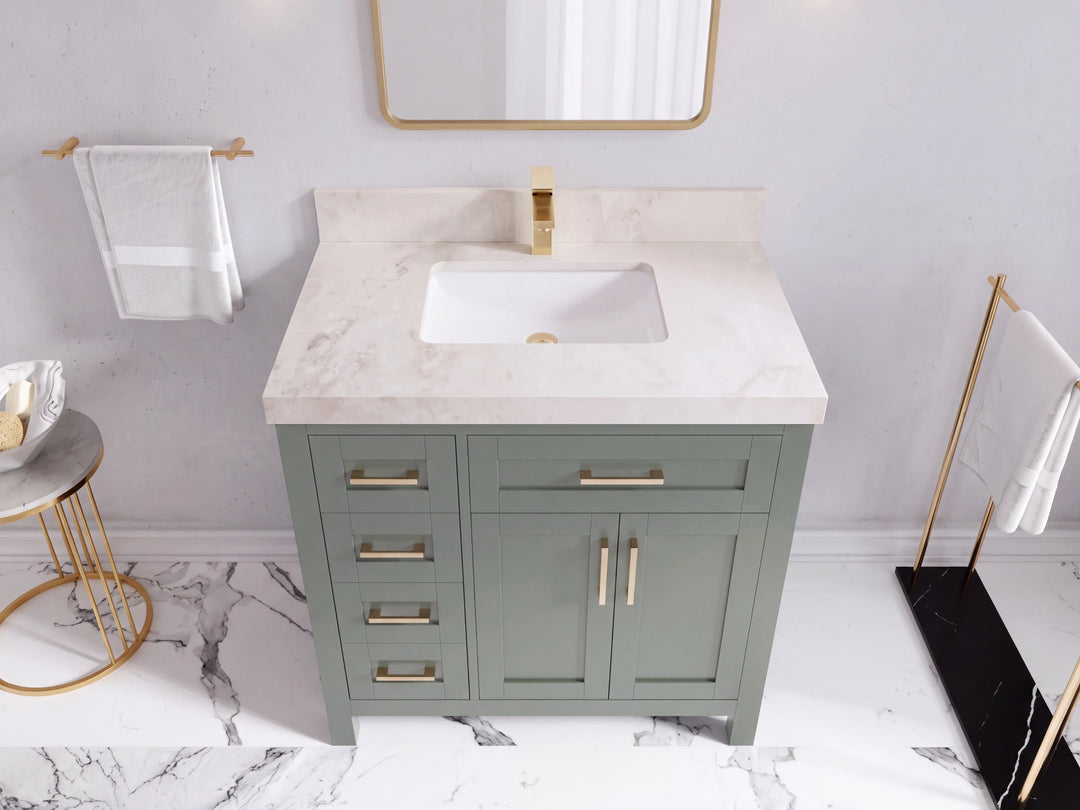 Cambridge 36 in. W x 22 in. D Single Center Sink Bathroom vanity | 
              
                Evergreen
                
                  
             - CAM_EGN_WHQZ_36CR - photo №45