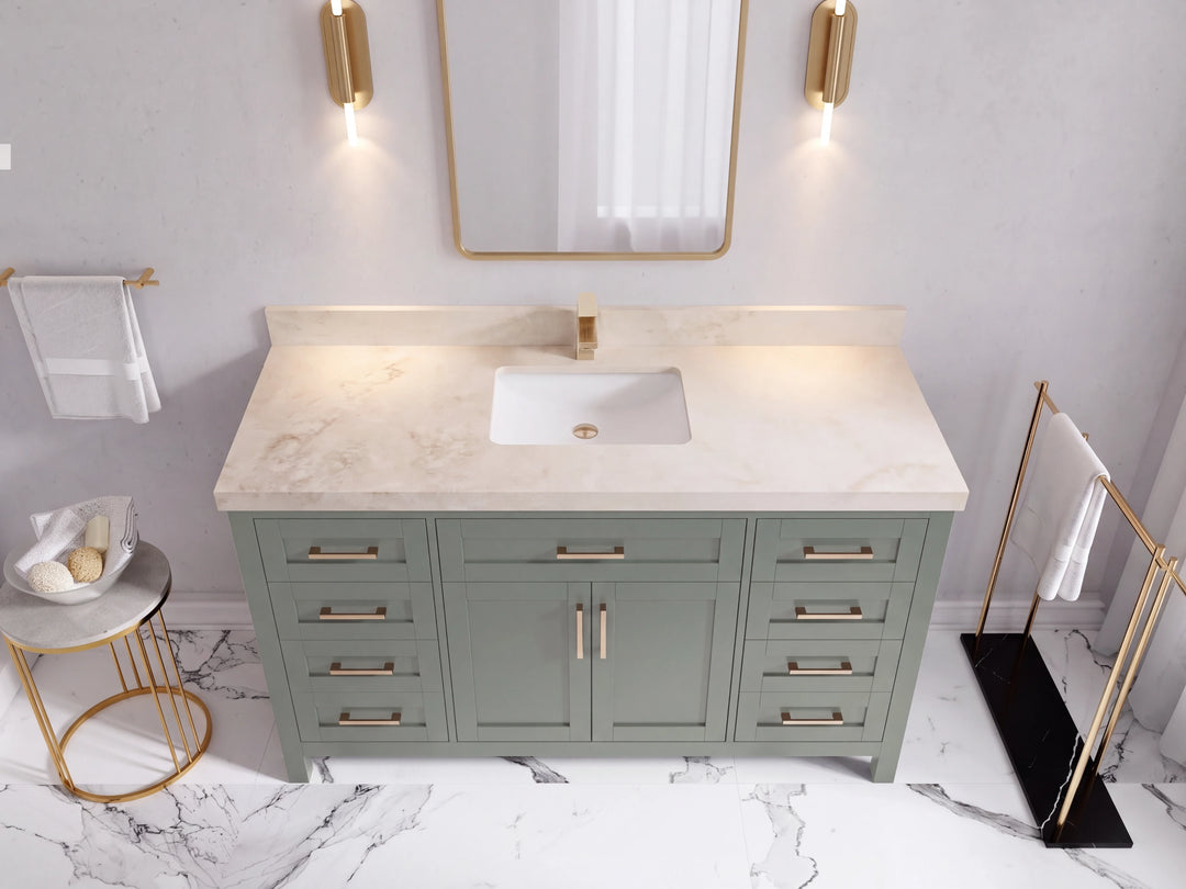 Cambridge 60 in. W x 22 in. D Single Sink Bathroom Vanity | 
              
                Evergreen
                
                  
             - CAM_EGN_WHQZ_60S - photo №45