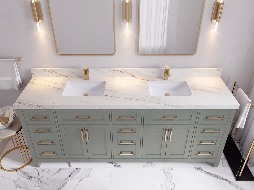 Cambridge 84 in. W x 22 in. D Double Sink Bathroom Vanity | 
              
                Evergreen
                
                  
             - CAM_EGN_WHQZ_84 - photo №45