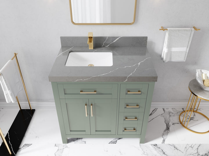 Cambridge 36 in. W x 22 in. D Left Offset Sink Bathroom Vanity - photo 38
