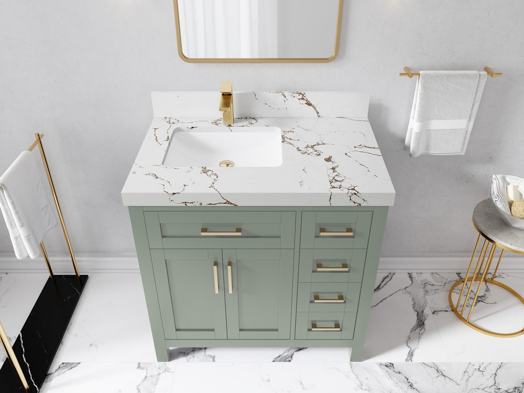 Cambridge 36 in. W x 22 in. D Left Offset Sink Bathroom Vanity