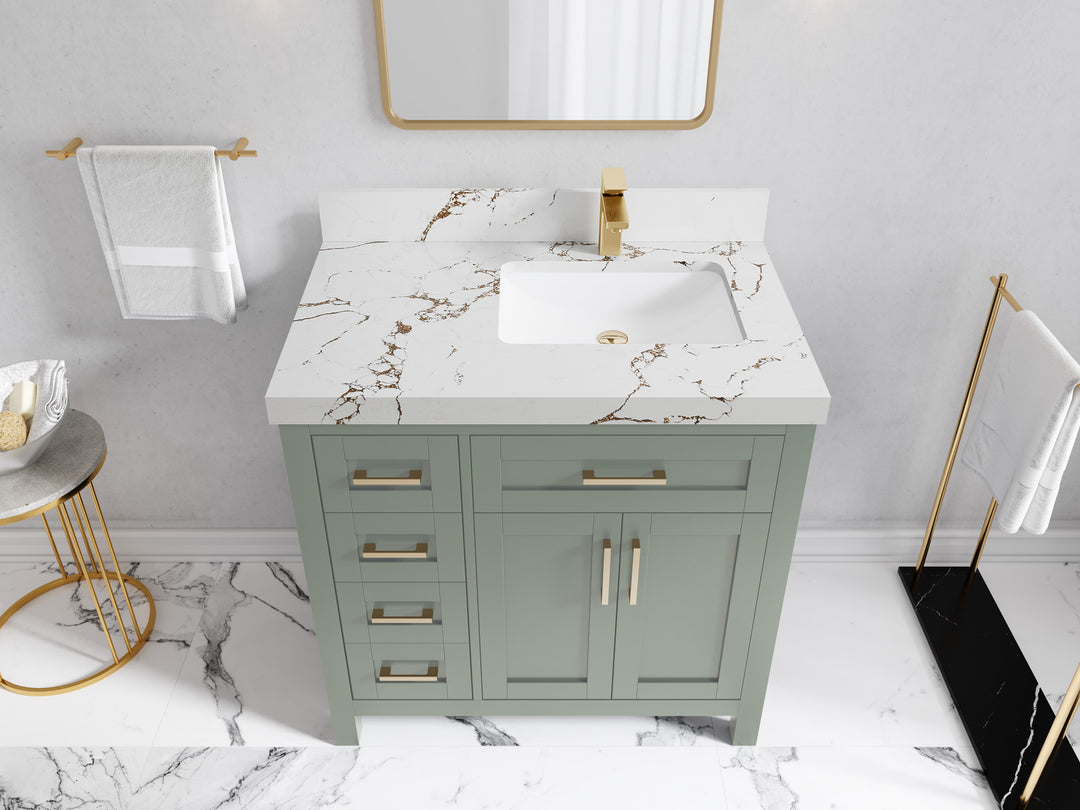 Cambridge 36 in. W x 22 in. D Right Offset Sink Bathroom Vanity