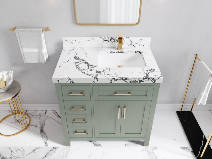 Cambridge 36 in. W x 22 in. D Right Offset Sink Bathroom Vanity - photo 26
