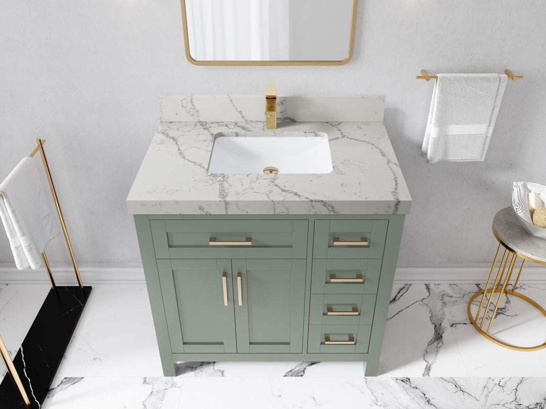 Cambridge 36 in. W x 22 in. D Single Center Sink Bathroom Vanity