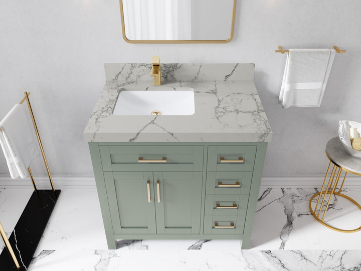 Cambridge 36 in. W x 22 in. D Left Offset Sink Bathroom Vanity - photo 46