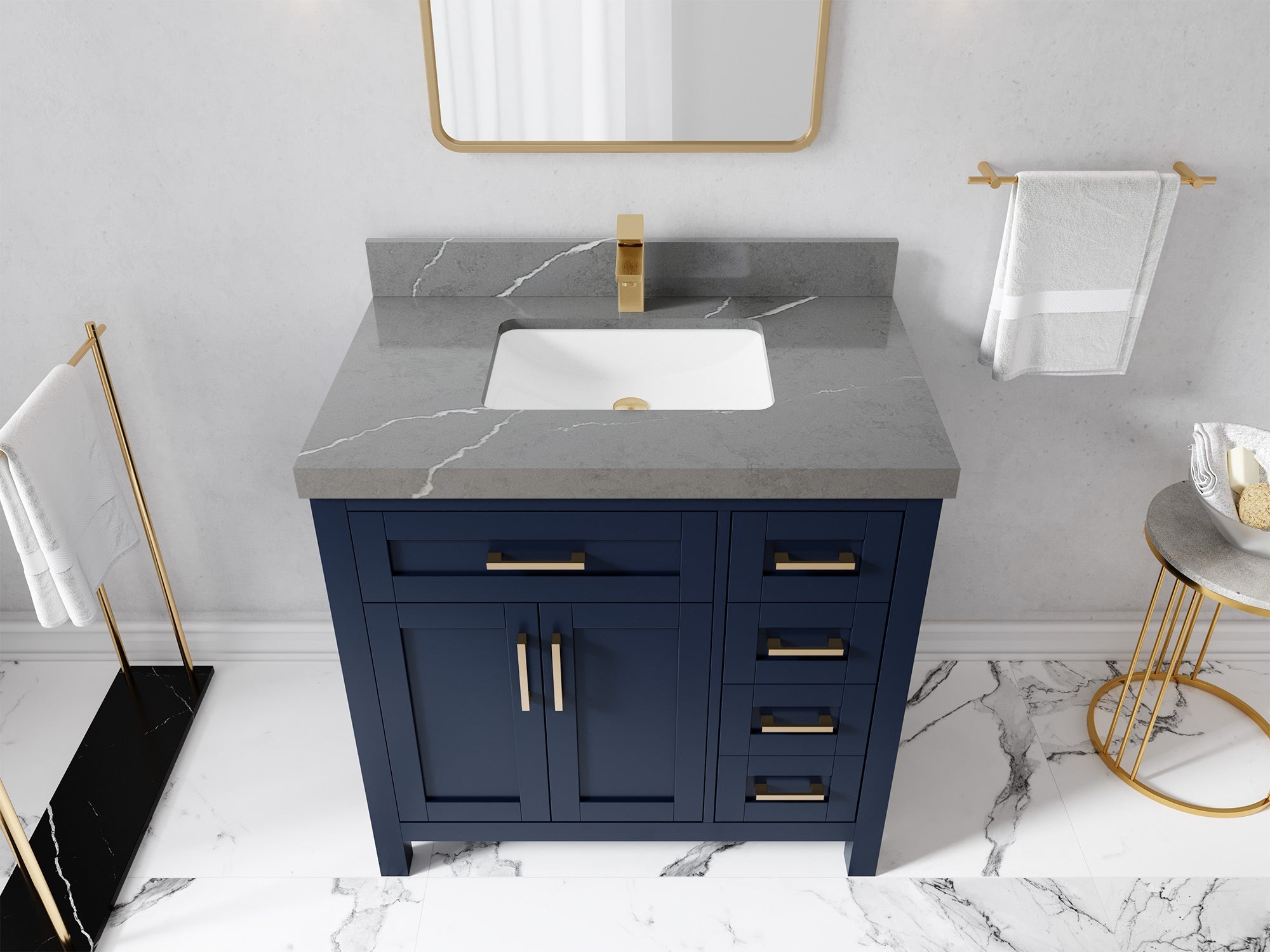 Cambridge 36 in. W x 22 in. D Single Center Sink Bathroom Vanity