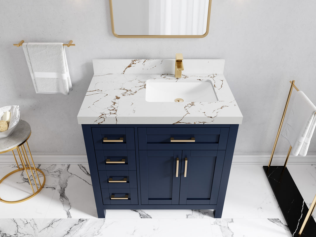 Cambridge 36 in. W x 22 in. D Right Offset Sink Bathroom Vanity