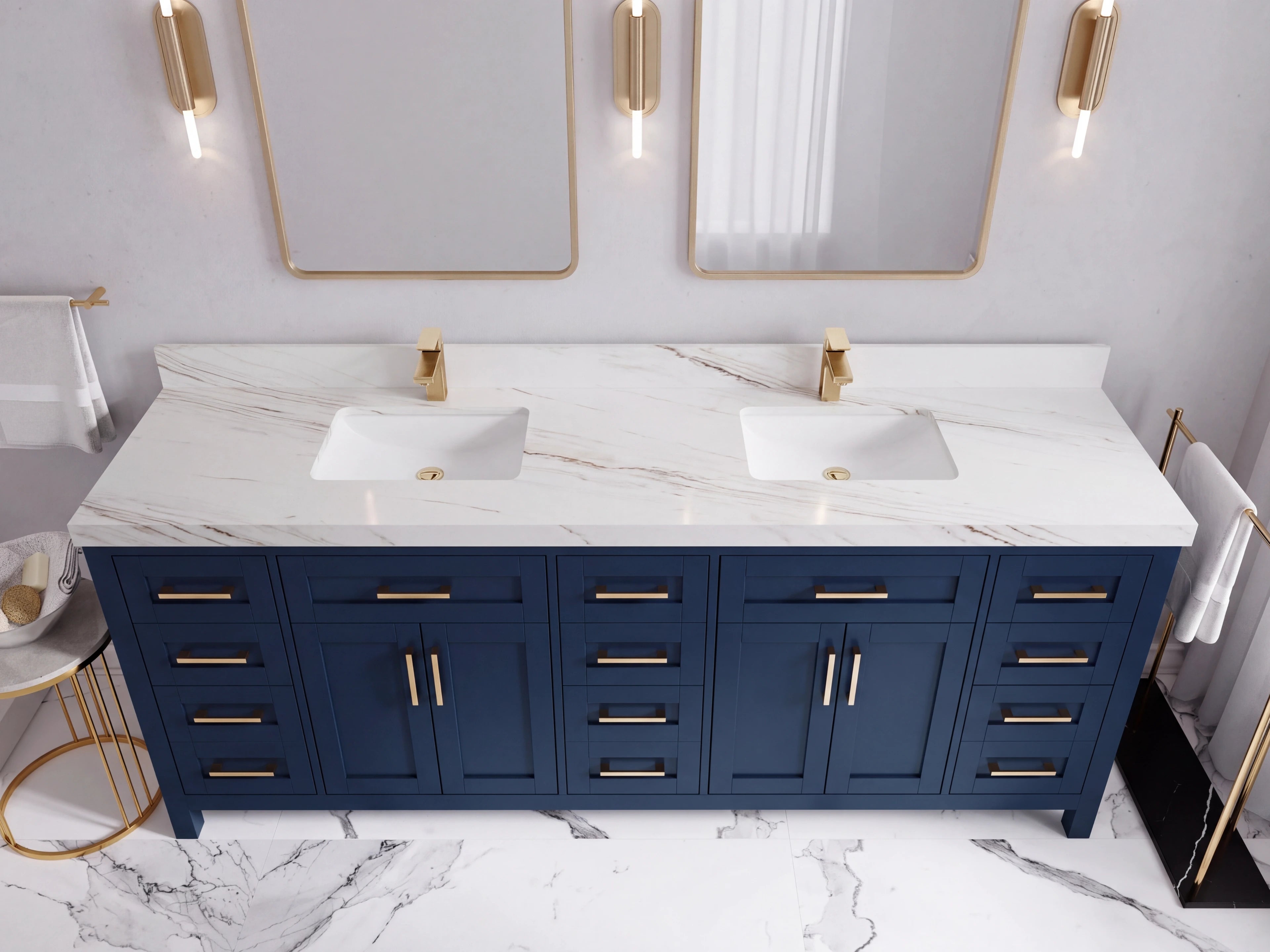 Cambridge 84 in. W x 22 in. D Double Sink Bathroom Vanity