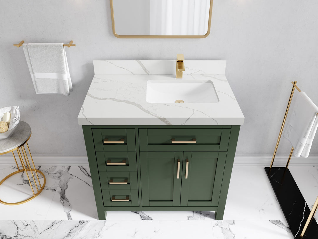 Cambridge 36 in. W x 22 in. D Right Offset Sink Bathroom Vanity