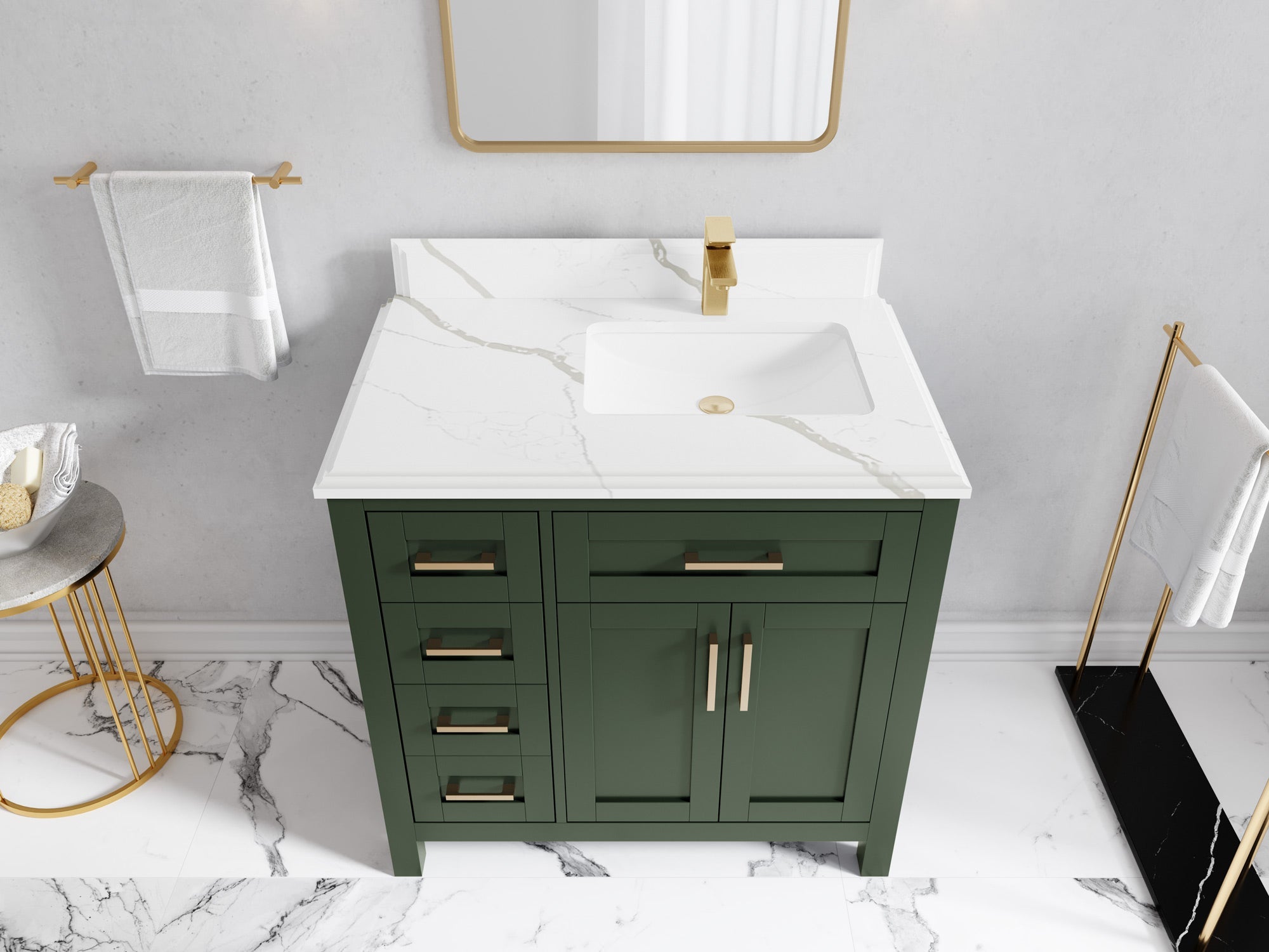 Cambridge 36 in. W x 22 in. D Right Offset Sink Bathroom Vanity
