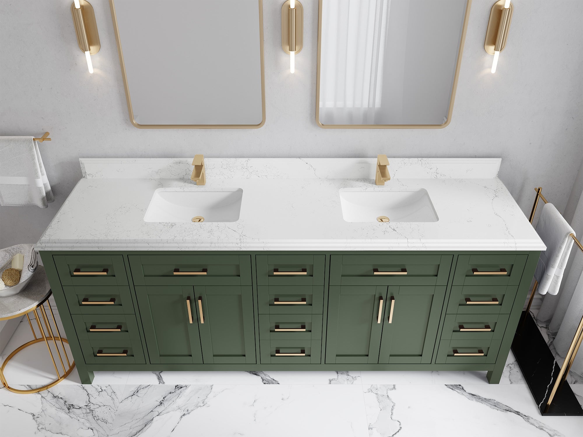 Cambridge 84 in. W x 22 in. D Double Sink Bathroom Vanity