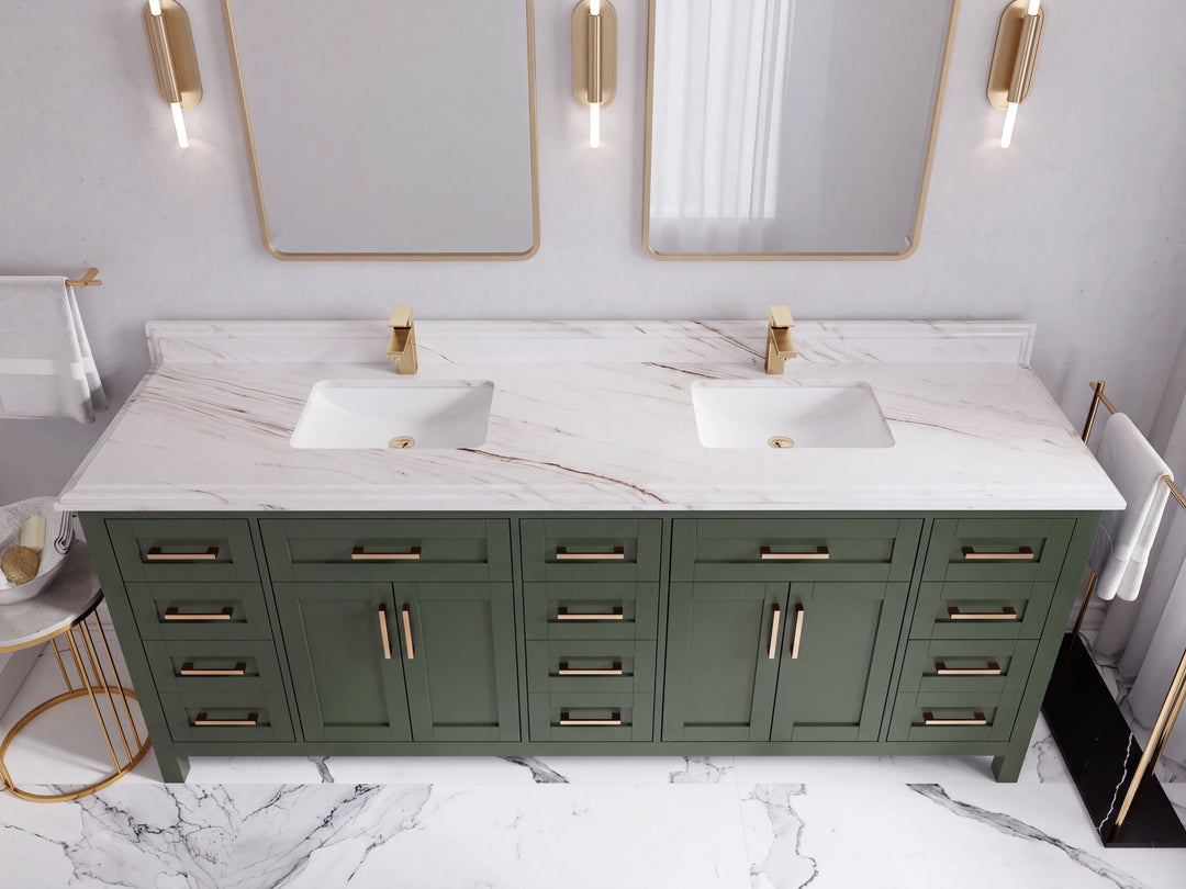 Cambridge 84 in. W x 22 in. D Double Sink Bathroom Vanity | 
              
                Pewter Green
                
                  
             - CAM_PGN_WHQZ_84 - photo №44