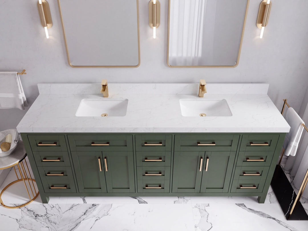 Cambridge 84 in. W x 22 in. D Double Sink Bathroom Vanity | 
              
                Pewter Green
                
                  
             - CAM_PGN_WHQZ_84 - photo №47