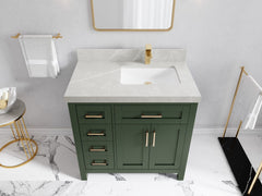 Cambridge 36 in. W x 22 in. D Right Offset Sink Bathroom Vanity - photo 35