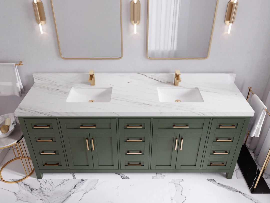 Cambridge 84 in. W x 22 in. D Double Sink Bathroom Vanity | 
              
                Pewter Green
                
                  
             - CAM_PGN_WHQZ_84 - photo №45