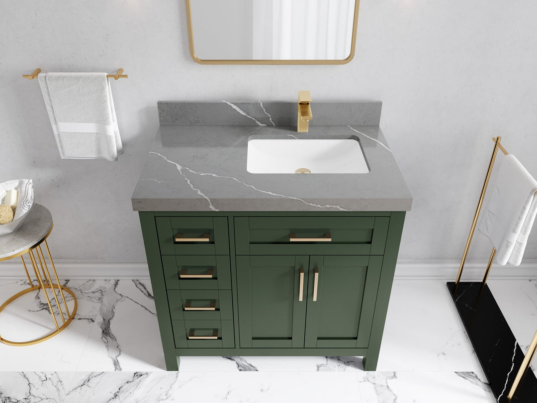 Cambridge 36 in. W x 22 in. D Right Offset Sink Bathroom Vanity