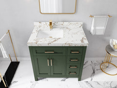 Cambridge 36 in. W x 22 in. D Left Offset Sink Bathroom Vanity - photo 9