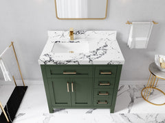 Cambridge 36 in. W x 22 in. D Left Offset Sink Bathroom Vanity - photo 11