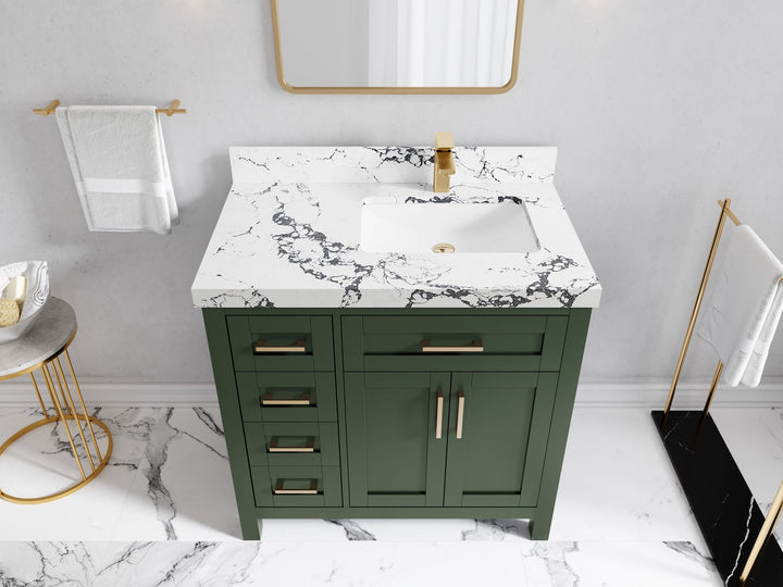 Cambridge 36 in. W x 22 in. D Right Offset Sink Bathroom Vanity - photo 48