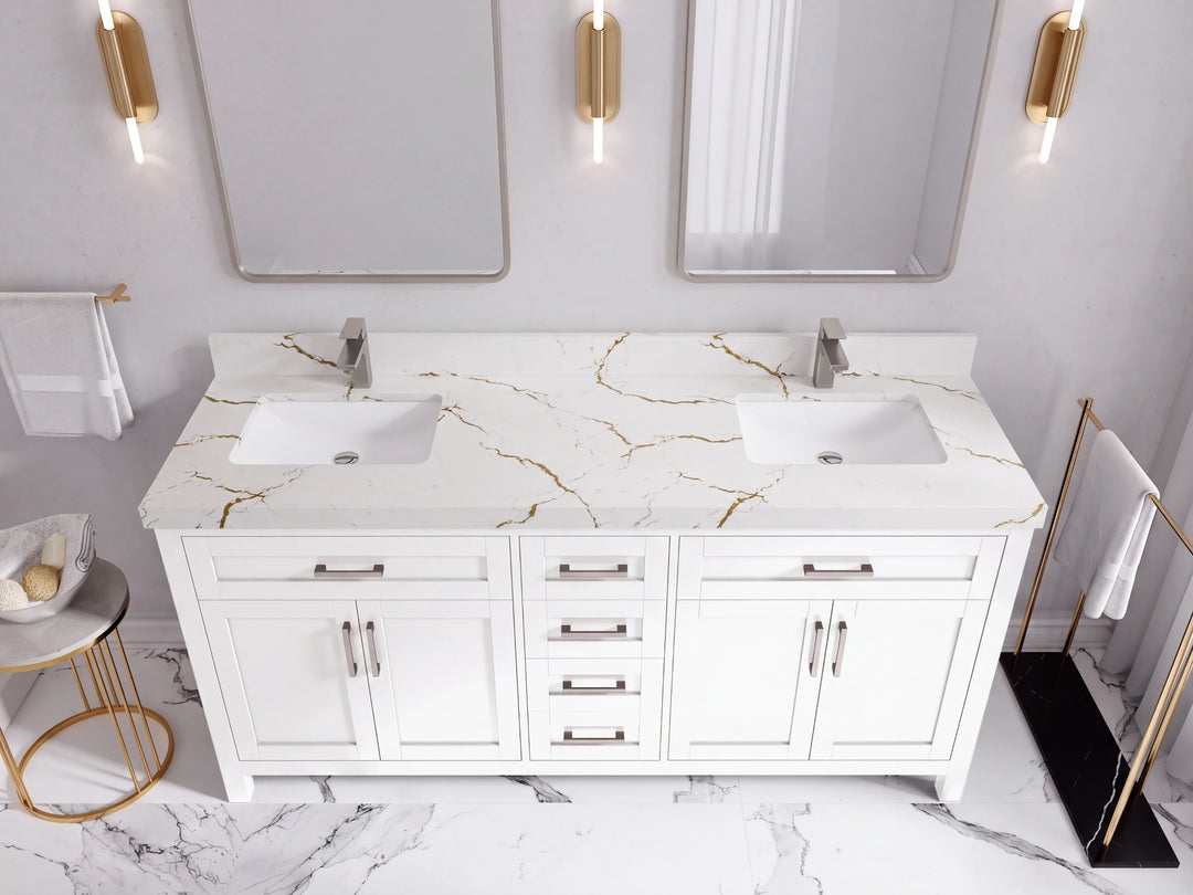 Cambridge 72 in. W x 22 in. D Double Sink Bathroom Vanity | 
              
                White
                
                  
             - CAM_WH_WHQZ_72D - photo №45