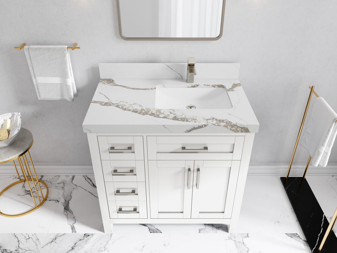 Cambridge 36 in. W x 22 in. D Right Offset Sink Bathroom Vanity