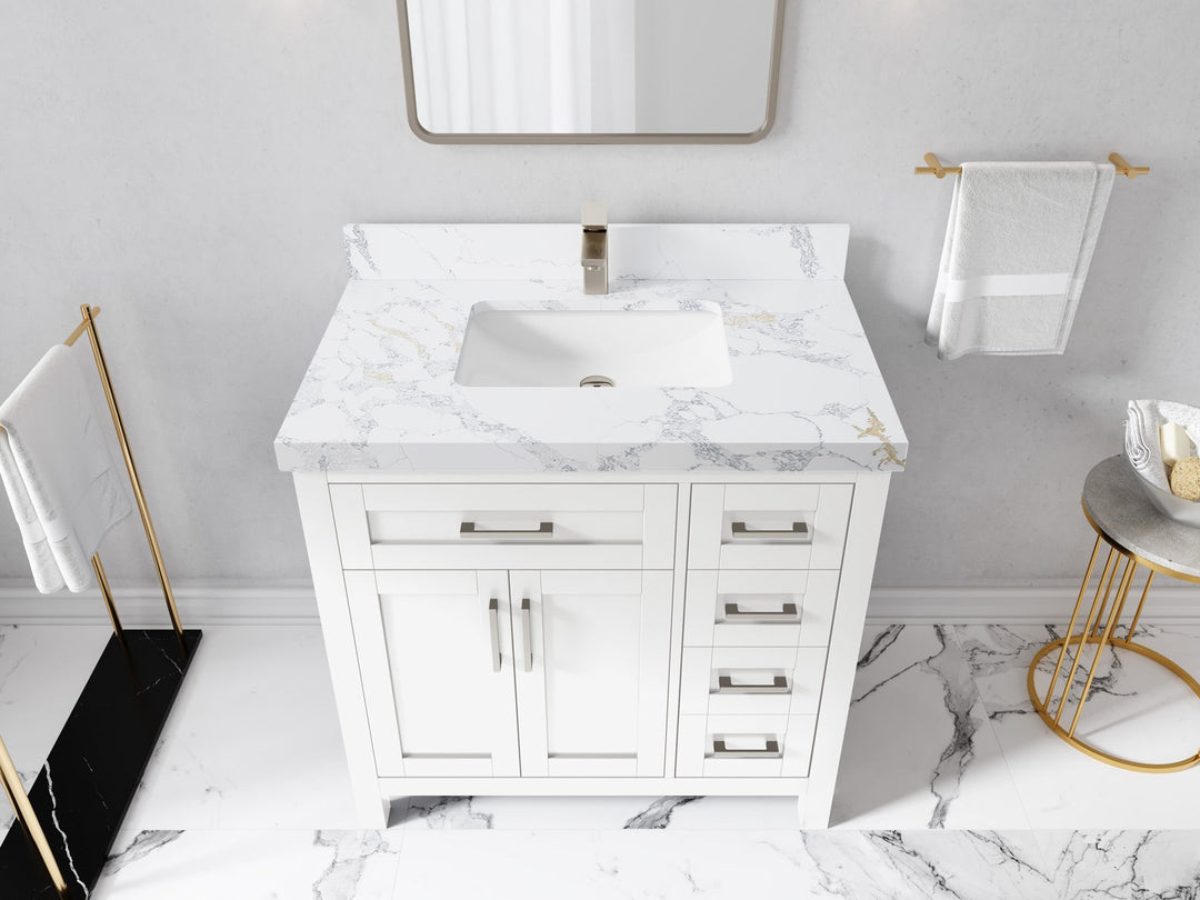 Cambridge 36 in. W x 22 in. D Left Offset Sink Bathroom Vanity
