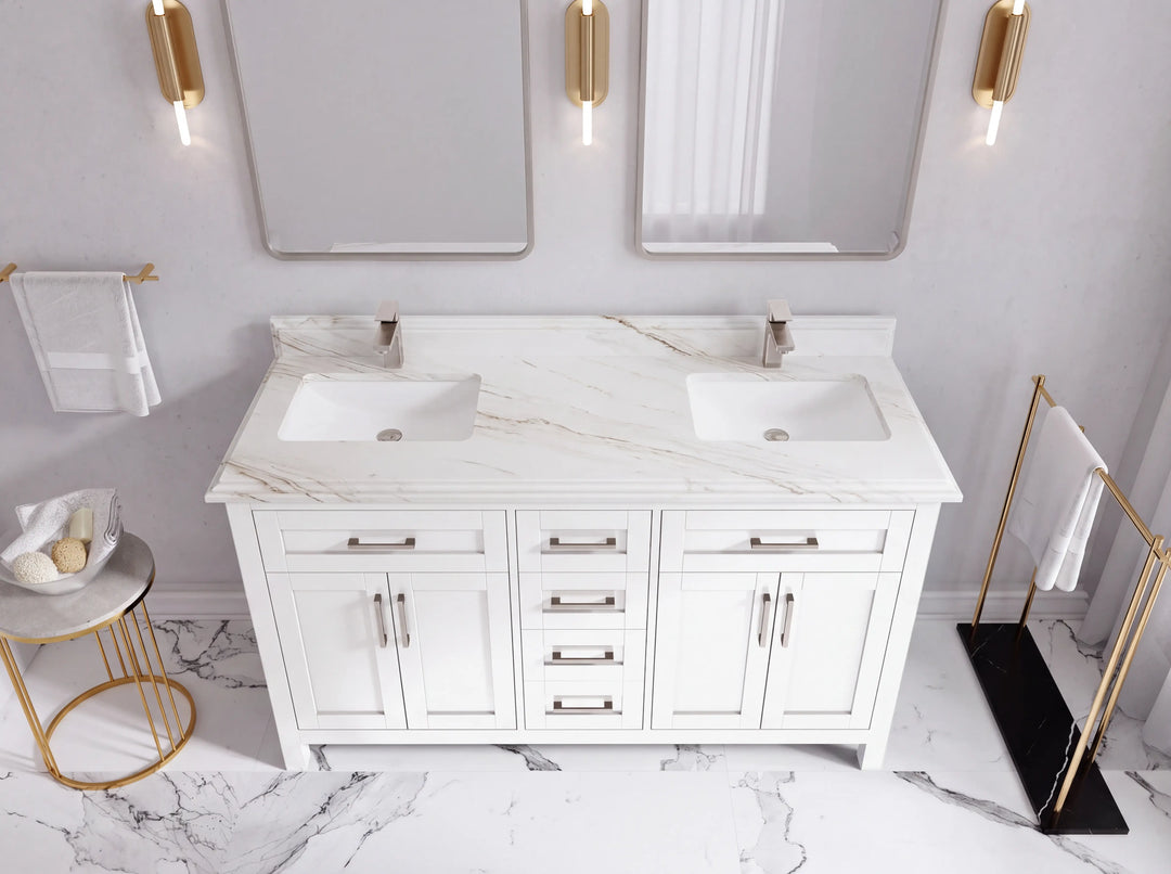 Cambridge 60 in. W x 22 in. D Double Sink Bathroom Vanity | 
              
                White
                
                  
             - CAM_WH_WHQZ_60D - photo №49