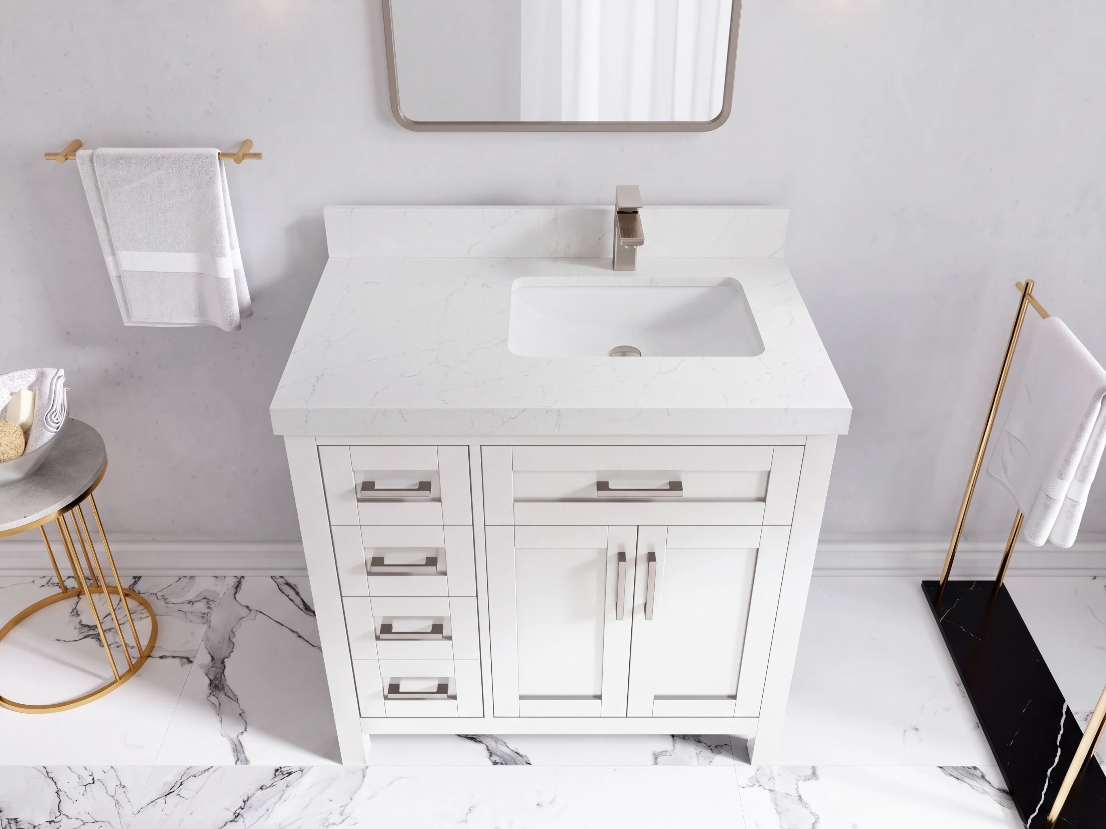 Cambridge 36 in. W x 22 in. D Right Offset Sink Bathroom Vanity