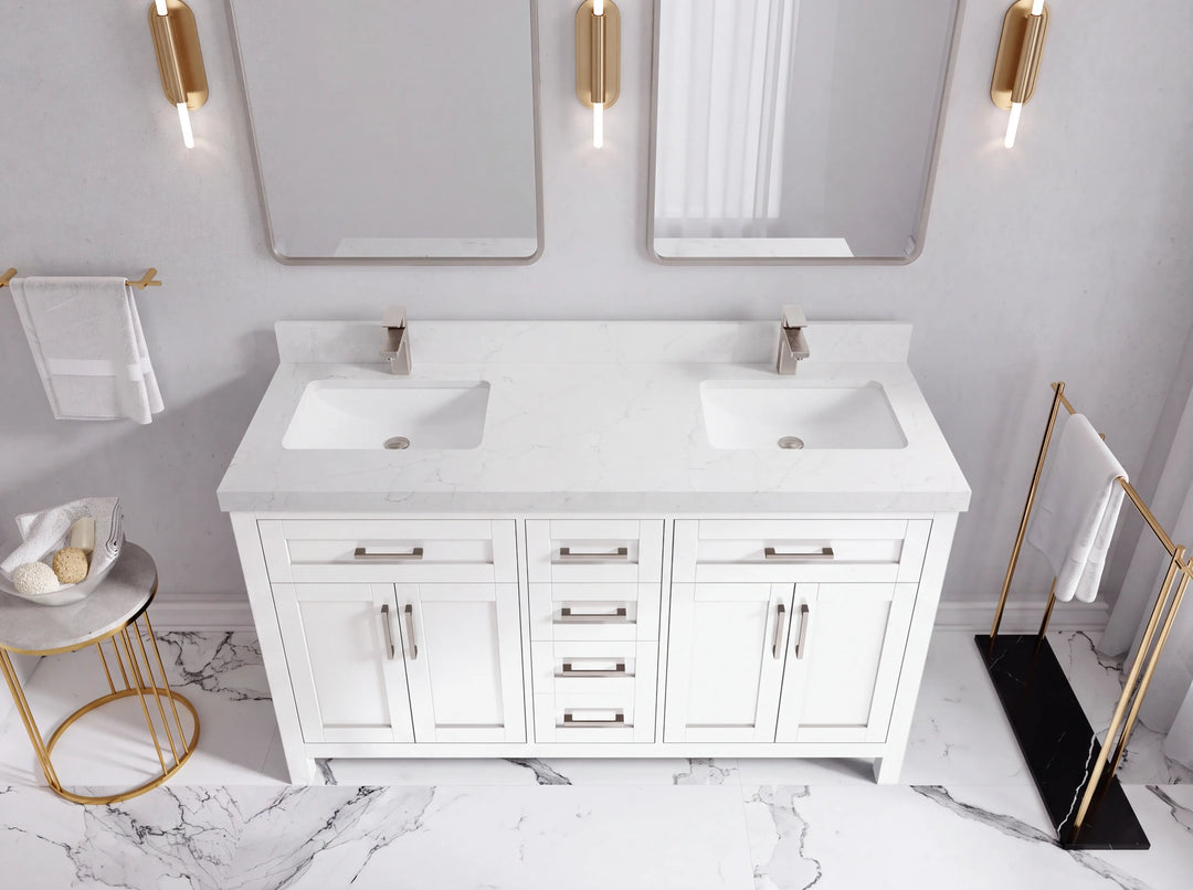 Cambridge 60 in. W x 22 in. D Double Sink Bathroom Vanity | 
              
                White
                
                  
             - CAM_WH_WHQZ_60D - photo №46
