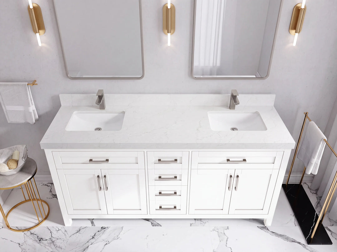 Cambridge 72 in. W x 22 in. D Double Sink Bathroom Vanity | 
              
                White
                
                  
             - CAM_WH_WHQZ_72D - photo №46