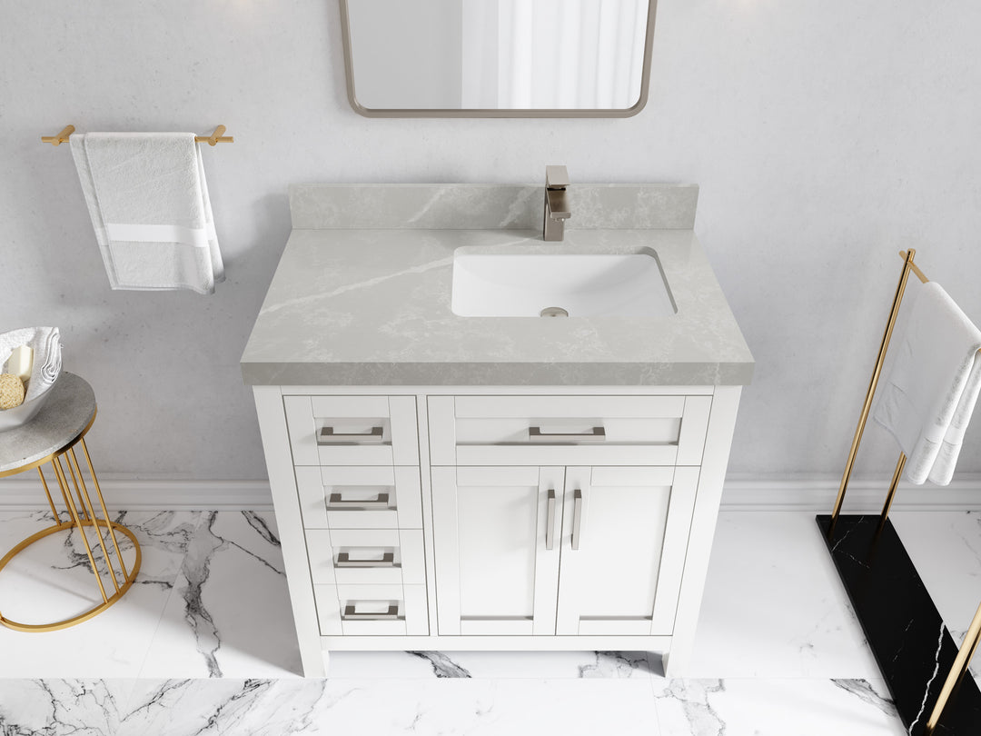 Cambridge 36 in. W x 22 in. D Right Offset Sink Bathroom Vanity