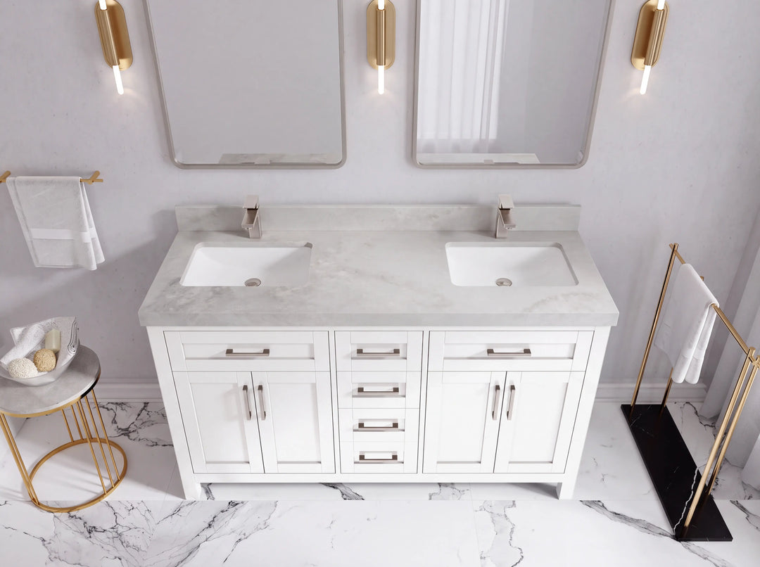 Cambridge 60 in. W x 22 in. D Double Sink Bathroom Vanity | 
              
                White
                
                  
             - CAM_WH_WHQZ_60D - photo №47