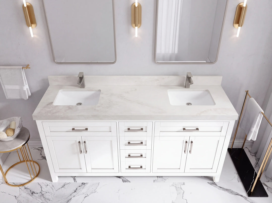 Cambridge 72 in. W x 22 in. D Double Sink Bathroom Vanity | 
              
                White
                
                  
             - CAM_WH_WHQZ_72D - photo №47