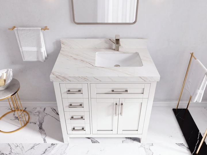 Cambridge 36 in. W x 22 in. D Right Offset Sink Bathroom Vanity - photo 48