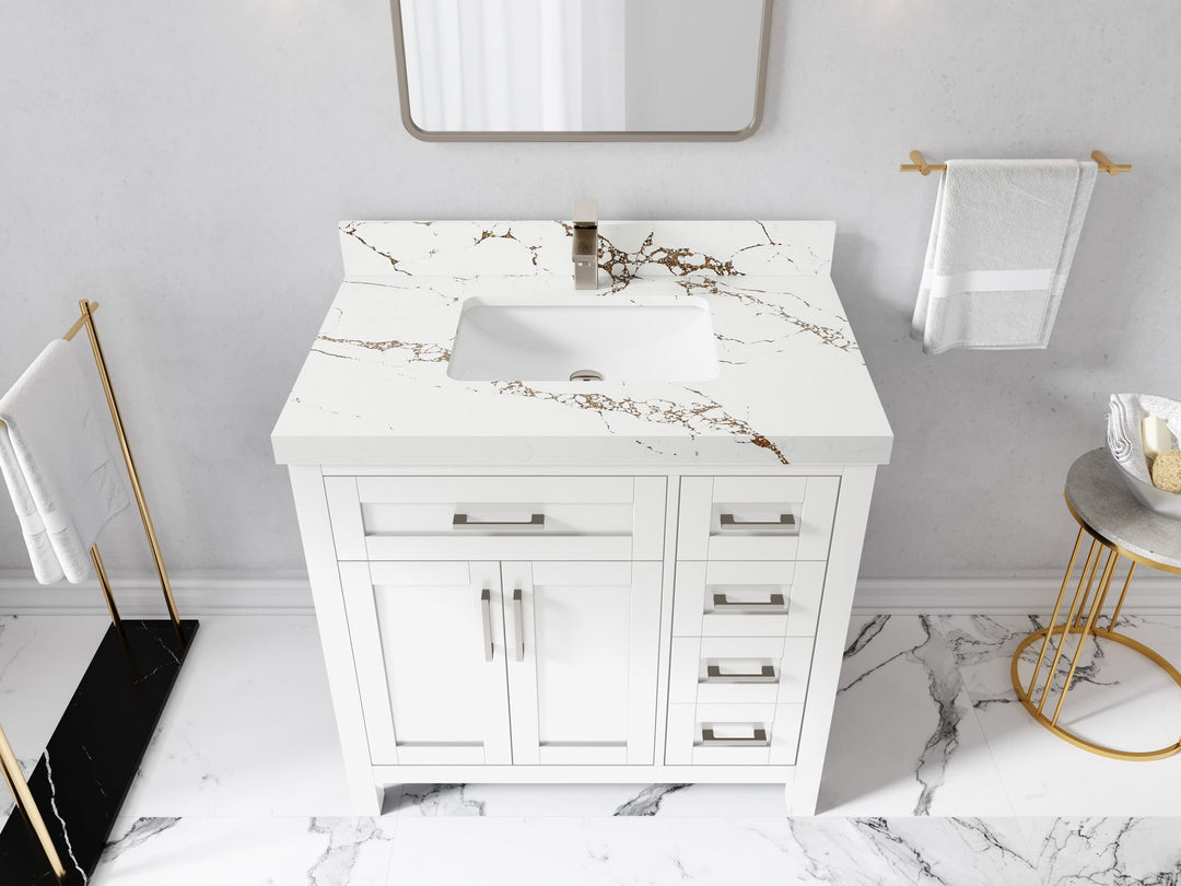 Cambridge 36 in. W x 22 in. D Left Offset Sink Bathroom Vanity
