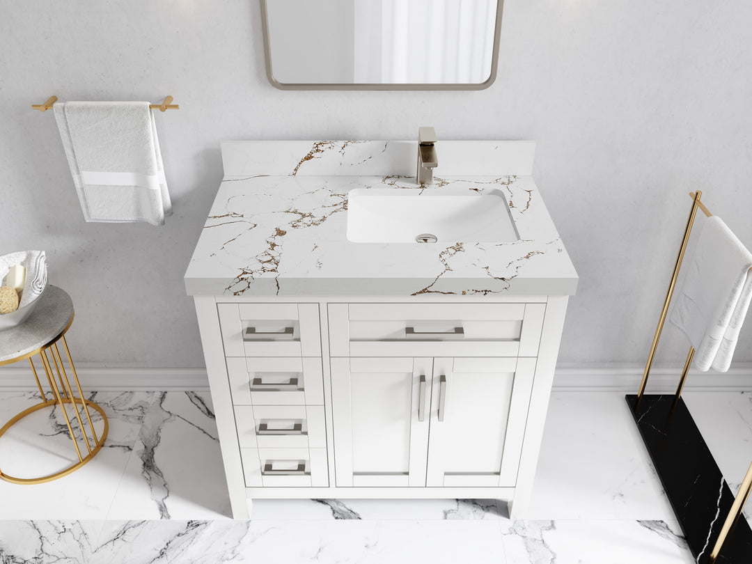 Cambridge 36 in. W x 22 in. D Right Offset Sink Bathroom Vanity