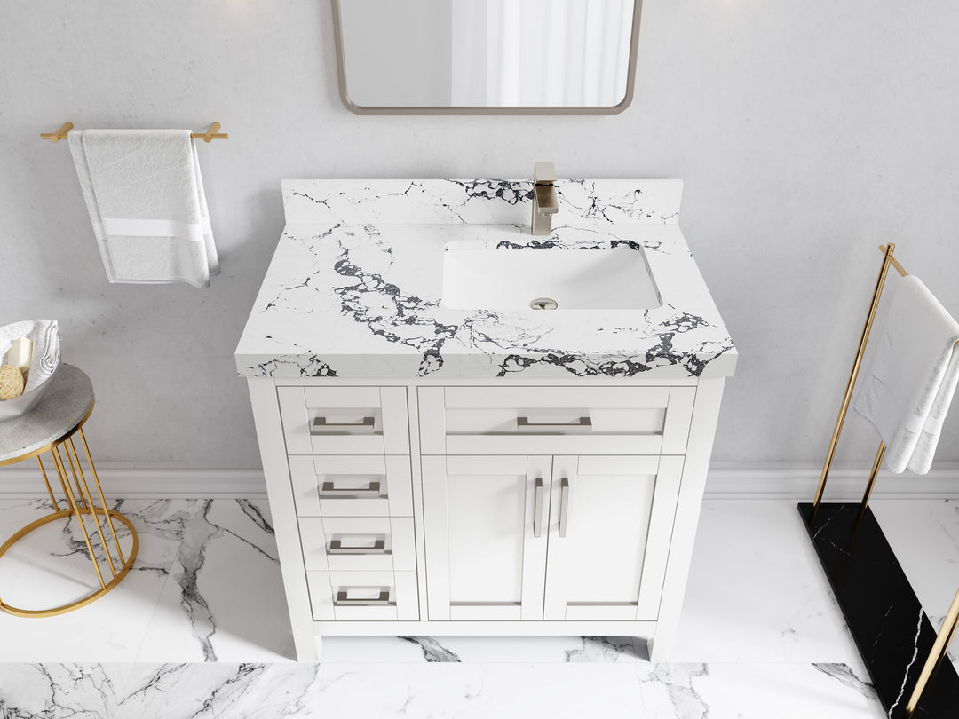Cambridge 36 in. W x 22 in. D Right Offset Sink Bathroom Vanity