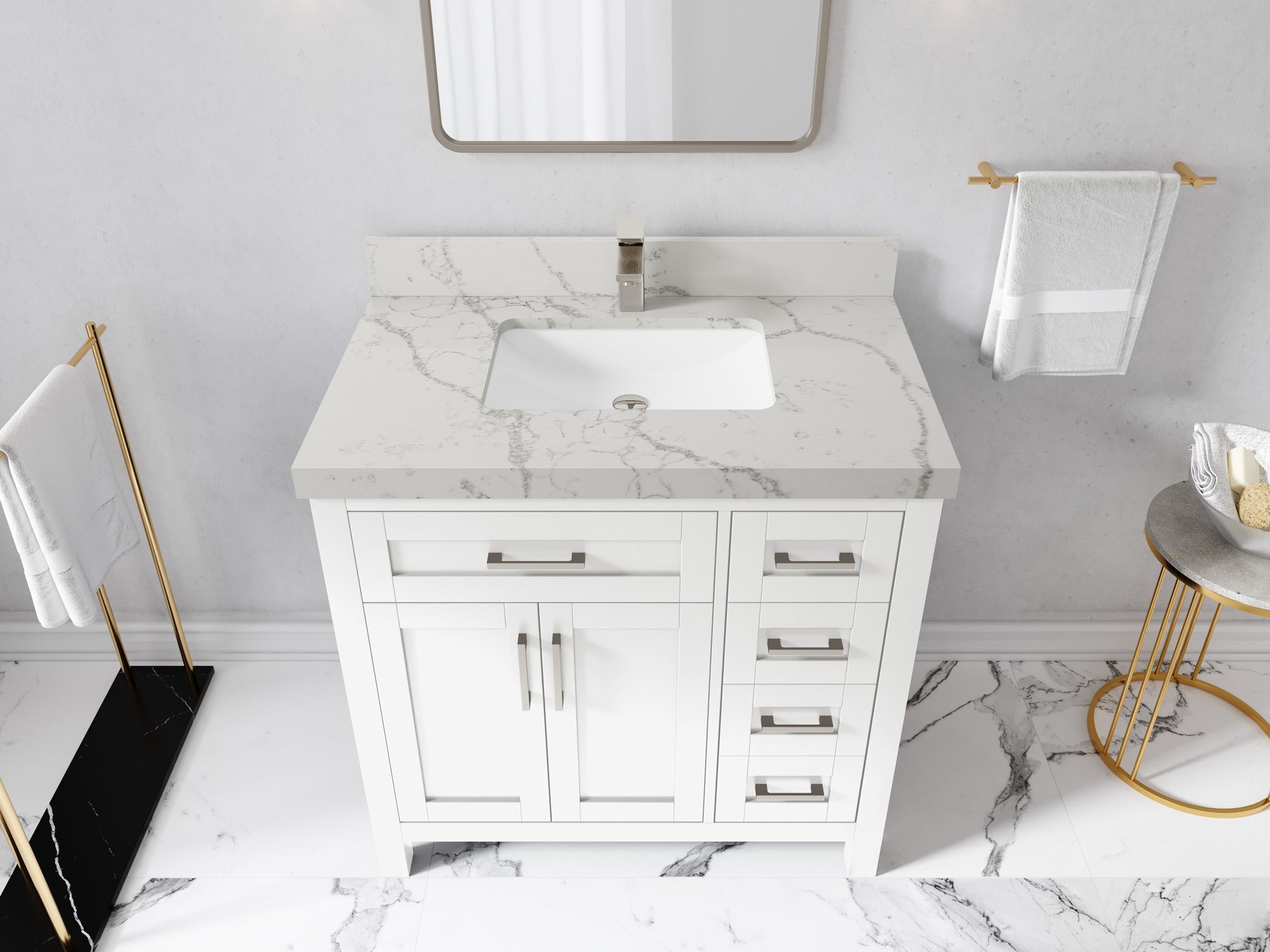 Cambridge 36 in. W x 22 in. D Single Center Sink Bathroom Vanity