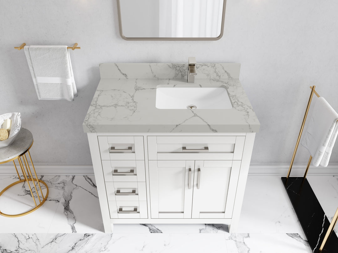 Cambridge 36 in. W x 22 in. D Right Offset Sink Bathroom Vanity