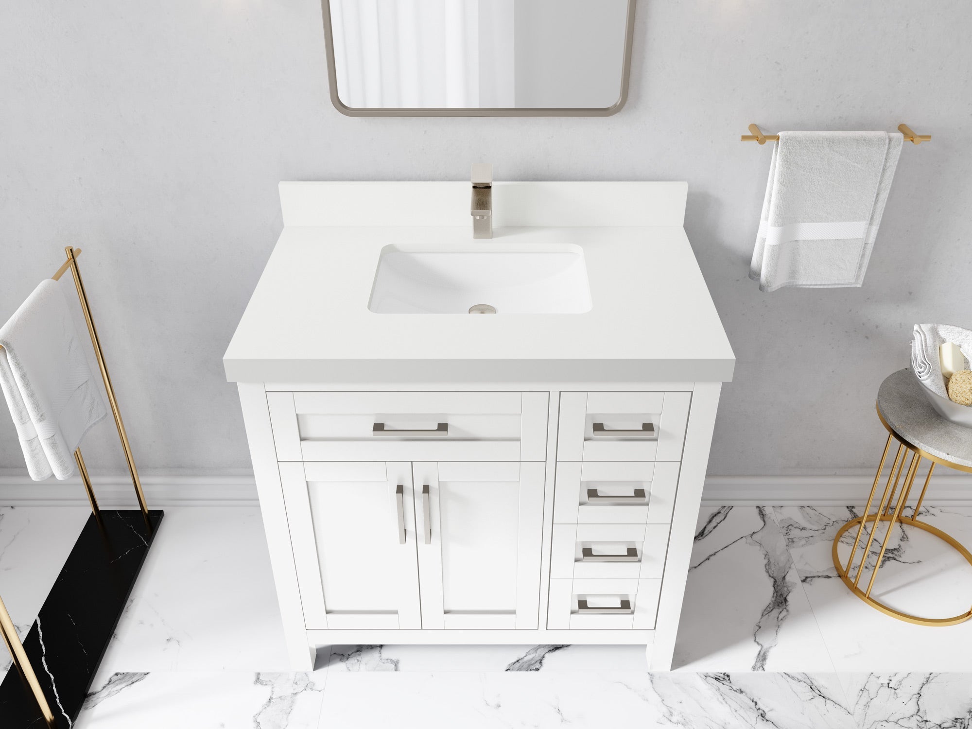 Cambridge 36 in. W x 22 in. D Single Center Sink Bathroom Vanity