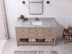 Parker Teak Wood 60 in. W x 22 in. D Single Sink Bathroom Vanity - photo 11