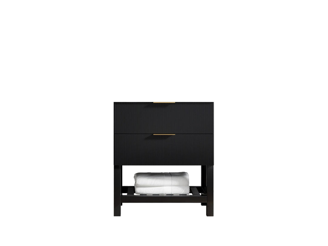 Catalina 30 in. W x 22 in. D Double Sink Bathroom Vanity in Black with Countertop - Cabinet Only
