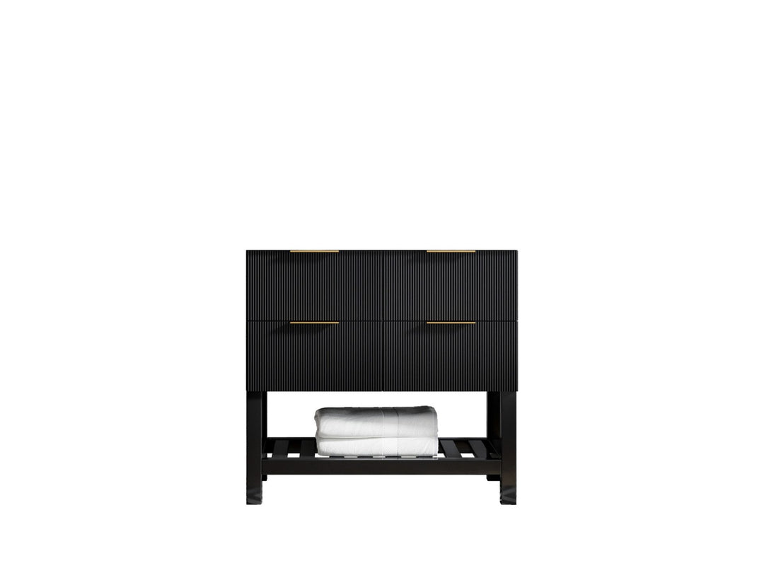 Catalina 36 in. W x 22 in. D Single Sink Bathroom Vanity in Black with Countertop - Cabinet Only