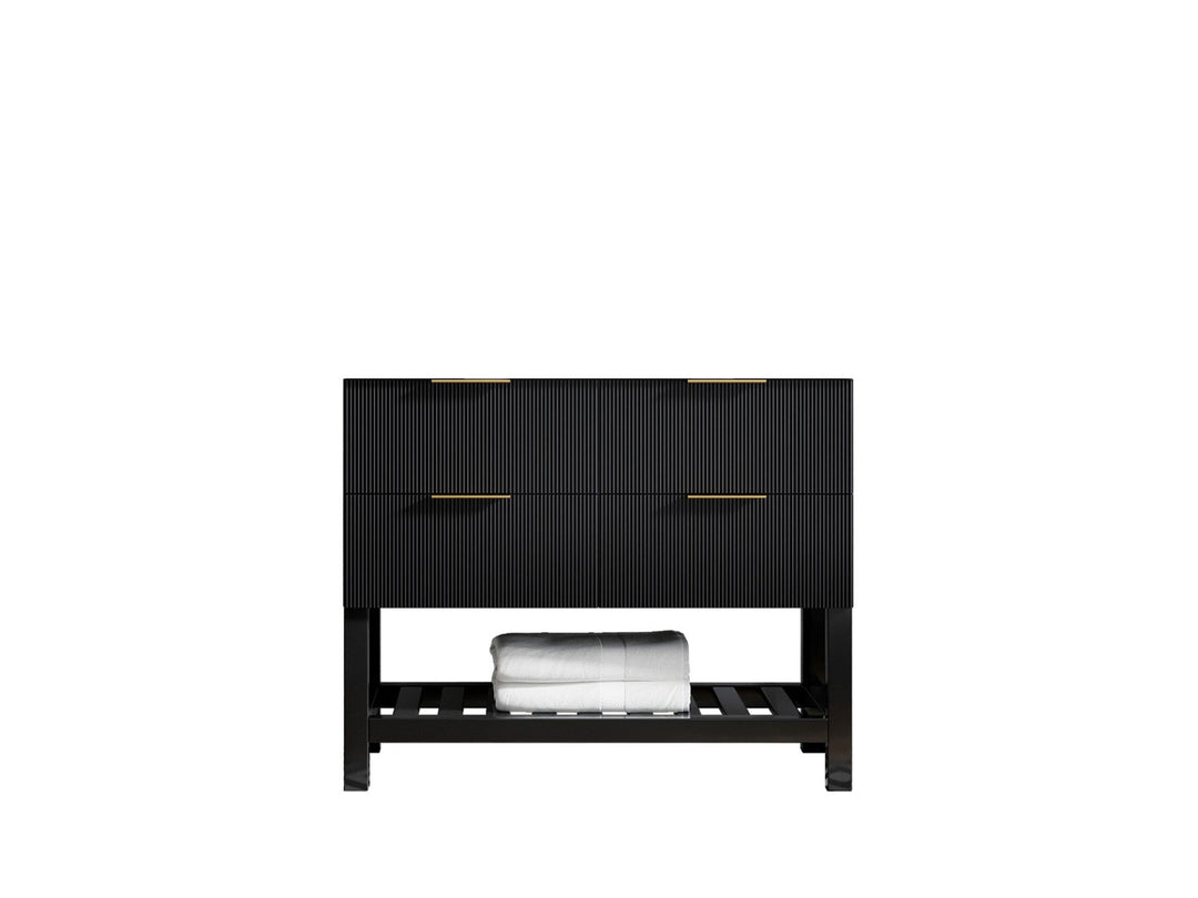 Catalina 42 in. W x 22 in. D Single Sink Bathroom Vanity in Black with Countertop - Cabinet Only