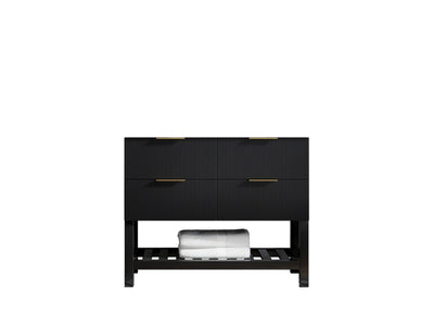Catalina 42 in. W x 22 in. D Single Sink Bathroom Vanity in Black with Countertop - Cabinet Only