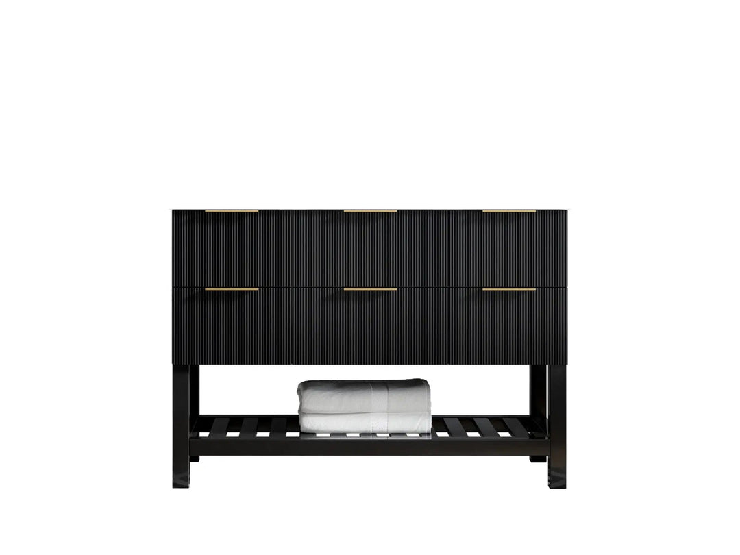 Catalina 48 in. W x 22 in. D Single Sink Bathroom Vanity in Black with Countertop - Cabinet Only