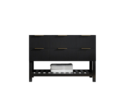 Catalina 48 in. W x 22 in. D Single Sink Bathroom Vanity in Black with Countertop - Cabinet Only