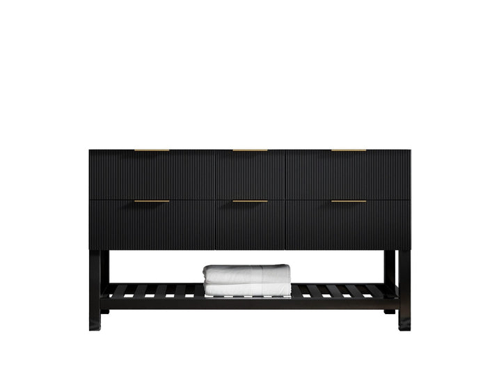 Catalina 60 in W x 22 in D Free Standing Reeded Double Sink Bathroom Vanity - photo 6