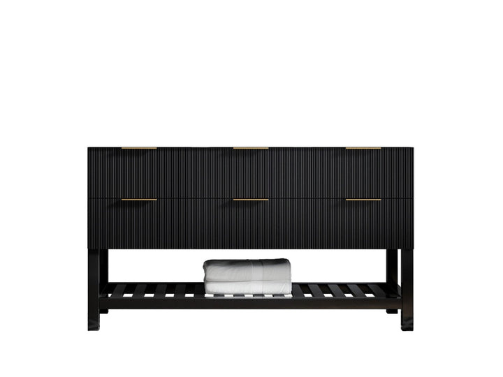 Catalina 60 in W x 22 in D Free Standing Reeded Single Sink Bathroom Vanity - photo 6