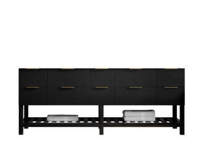 Catalina 84 in. W x 22 in. D Double Sink Bathroom Vanity in Black with Countertop - Cabinet Only